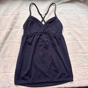 Lululemon Rehearsal Tank Built-in Bra Flowy Black Swan (Size 2)